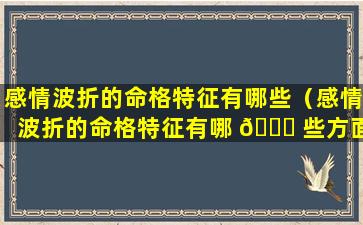 感情波折的命格特征有哪些（感情波折的命格特征有哪 🍀 些方面）